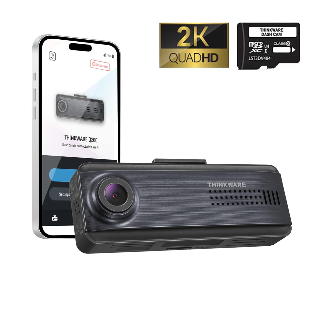 Thinkware Dash Cam Q200 - 2CH Dash Cam (32GB SD Card inc)