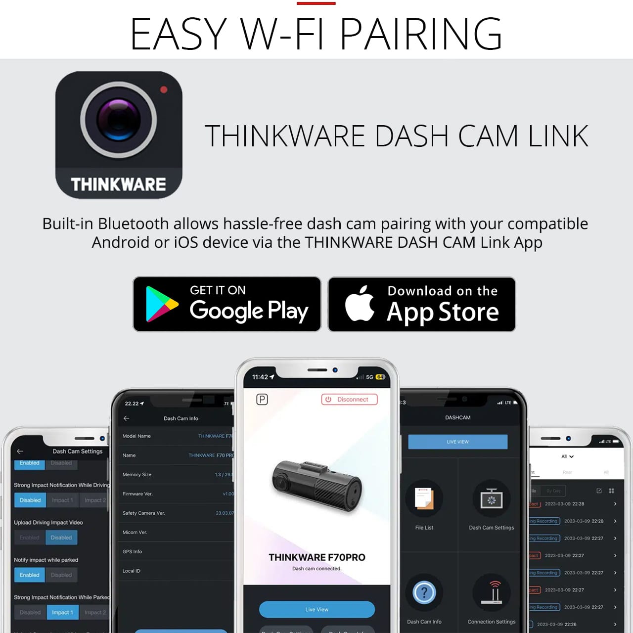 Thinkware Dash Cam F70 PRO with Lock Box - 1CH Dash Cam (16GB SD Card inc)