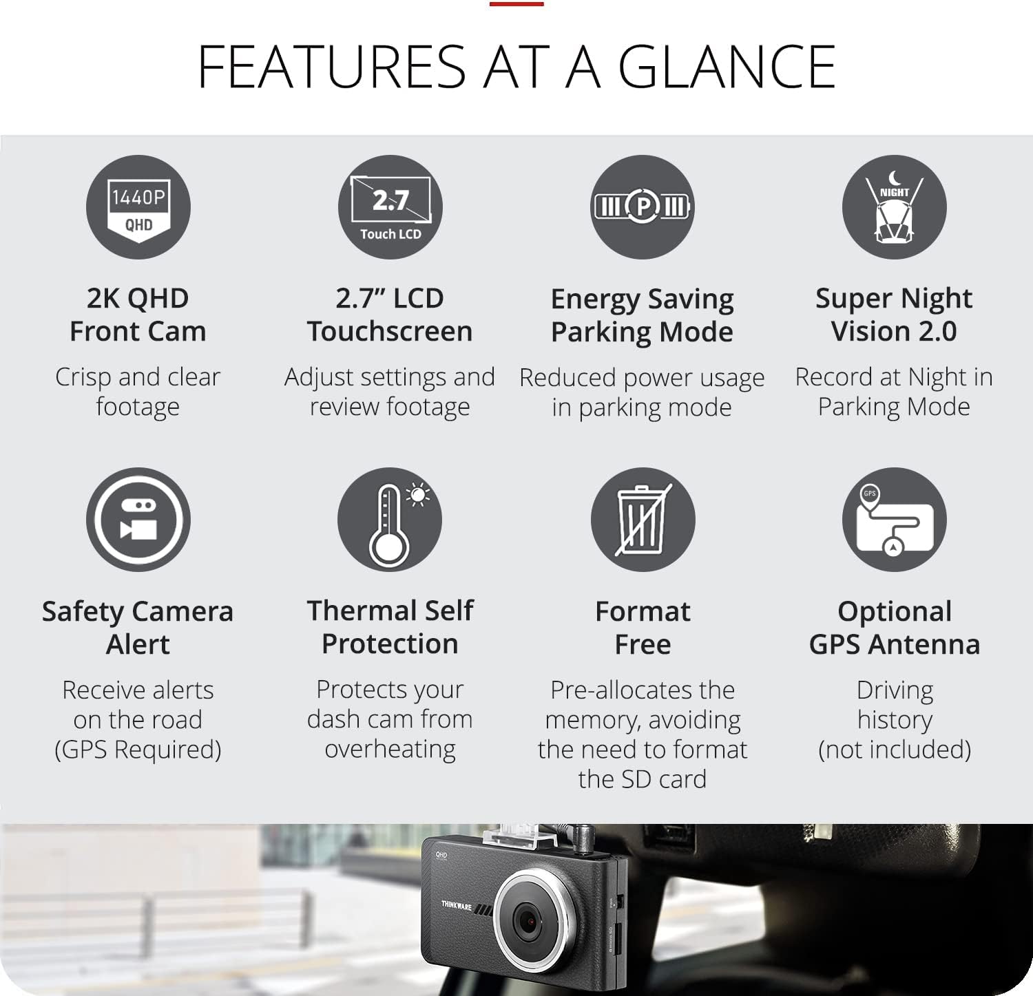 Thinkware Dash Cam X800 - 2CH Dash Cam (32GB SD Card inc)